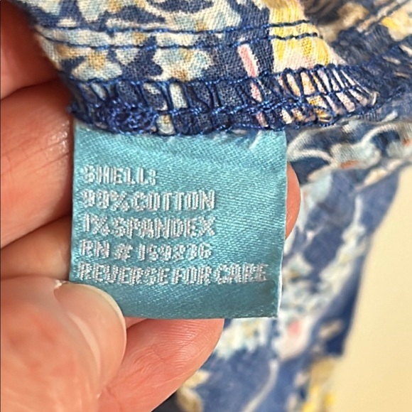 J. McLaughlin Blue & Pink Butterfly Floral Blouse, size M - Picture 5 of 7